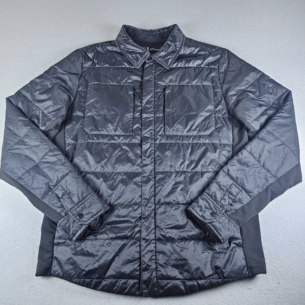 Smartwool Smartloft 60 Shirt Jacket Mens Medium Black Full Zip Pockets Packable